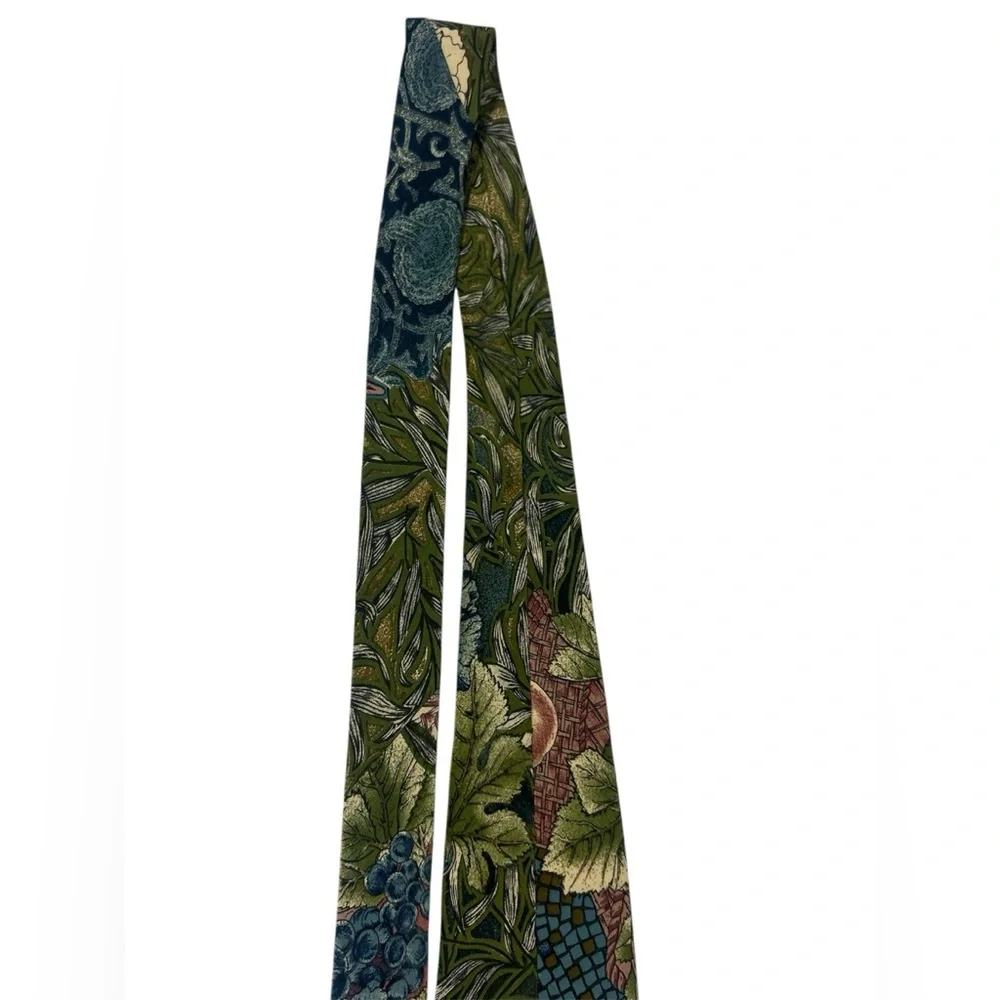 Diffusion LDM Italy 100% Silk Tie Arts & Crafts Botanical Fruit Mosaic‎ Print